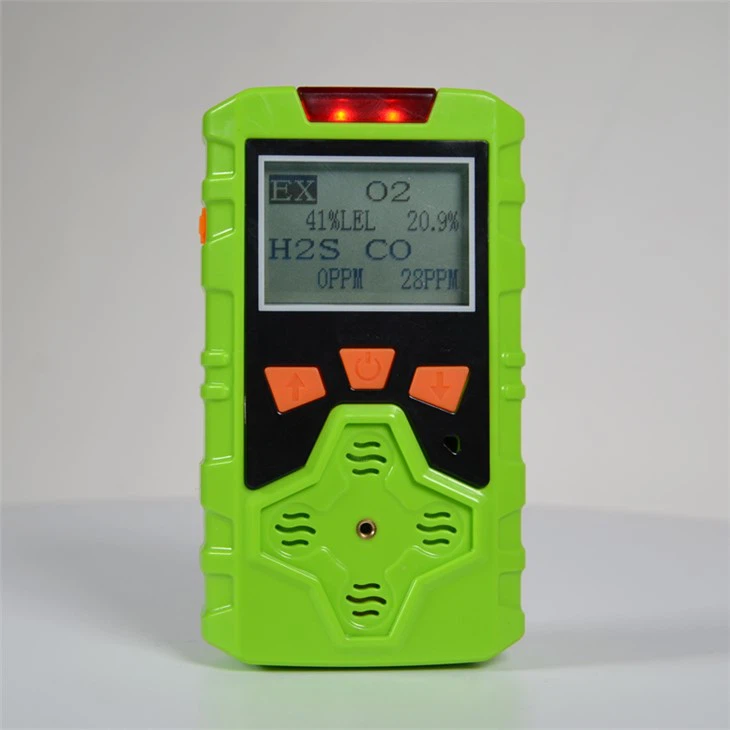 Uzticams pārnēsājams 4 vienā Lel O2 Co H2s gāzes trauksmes detektors ar USB uzlādes portu